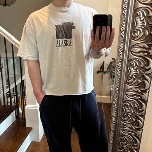 Vintage 90s Artforms Made In USA Alaska Moose Nature Graphic Single Stitch Tee